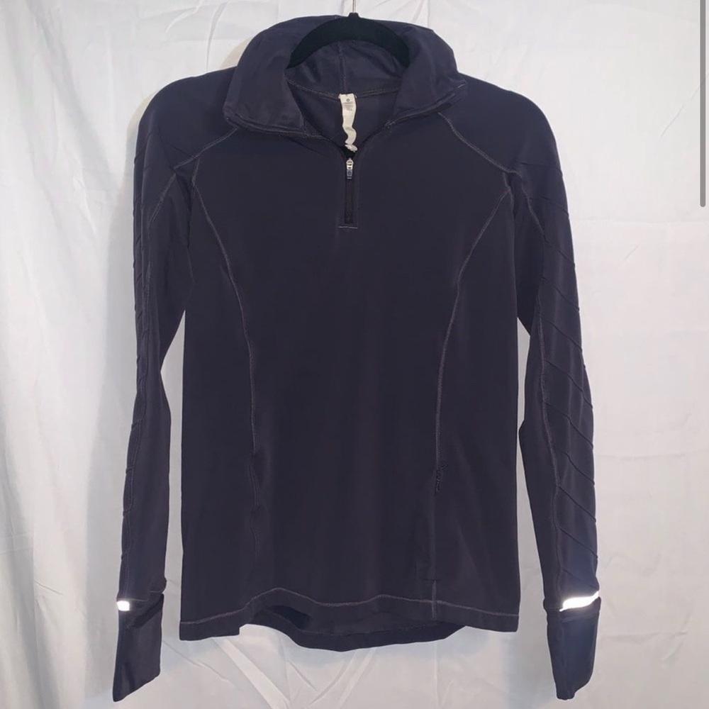 Lululemon Athletica Navy Blue 1/4 zip Long Sleeve Top